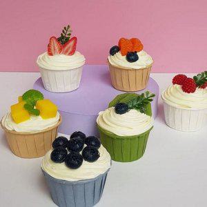 케이크 조각 미니어처 모형 디저트 과일 가짜 음식 컵