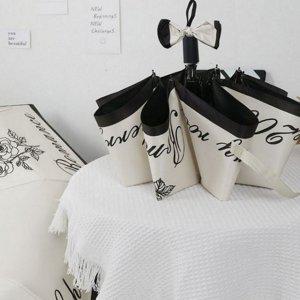 자동 접이식 양산 데일리 장미 여성 우산 3단 암막