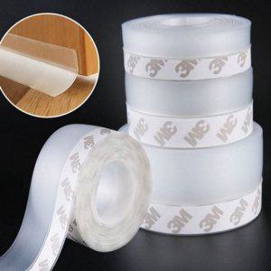 실리콘 접착식 차단 현관문 외풍 방풍 틈막이 투명 문풍지