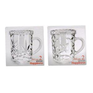 사무실 디자인 손잡이 뚜껑 대용량 크리스탈 컵 유리