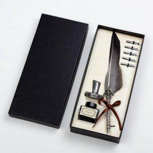 빈티지 필기용 펜 캘리그라피 딥펜 깃털 잉크병