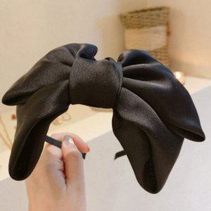 여성 머리띠 공단 리본 실크 새틴 왕리본 헤어밴드 데일리