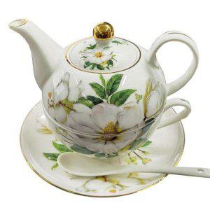 꽃무늬 신혼부부 선물용 개인용 티포원 도자기 찻잔