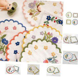 자수 테이블 받침 만들기 핸드메이드 컵 린넨 사각