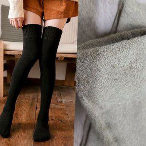 골지 두꺼운 겨울 오버 니삭스 양말 여성 무릎 기모