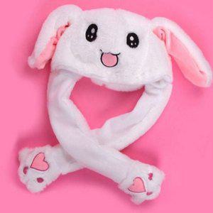 겨울 귀여운 모자 귀 부드러운 따뜻한 움직이는 토끼