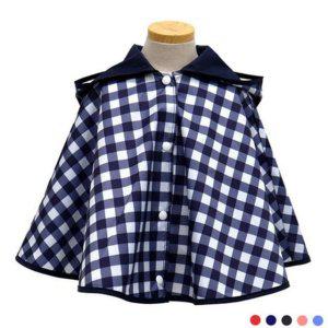 레인코트 우의 판초 아동 유아 후드 체크 비옷