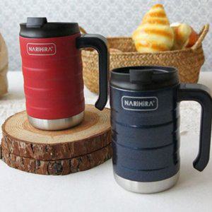 차량용 텀블러 보냉 대용량 휴대용 보온 야외용 핸들 스테인레스