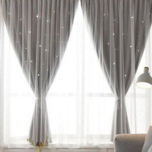 나비 거실 암막 별빛 커튼 펀칭 방한 작은방 안방