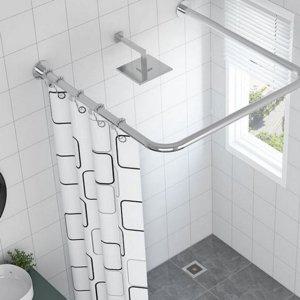 화장실 코너 ㄷ자 샤워실 욕실 곡선 커튼 봉