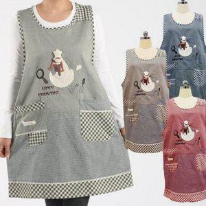 요리사 앞치마 원피스형 선물용 면 귀여운 베이킹 주방용