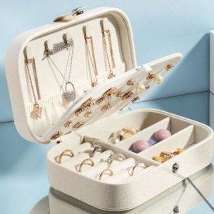 여행용 휴대용 작은 목걸이 가죽 보석함 주얼리함 악세사리