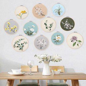 패키지 키트 프랑스 자수틀 꽃 자수 초보자 diy