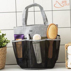 목욕탕 바구니 사우나 휴대용 목욕 수영 메쉬 가방