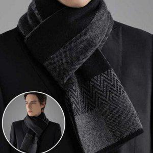 남성 목도리 두꺼운 패션 겨울 방한 캐시미어 격자