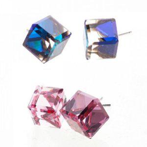 작은 원석 심플 데일리 주얼리 피어싱 큐브 귀걸이