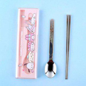 귀여운 휴대용 어린이 수저 케이스 젓가락 도시락 아동 스푼