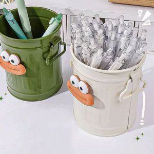 필통 철제 정리함 연필 꽂이 책상 귀여운 원형