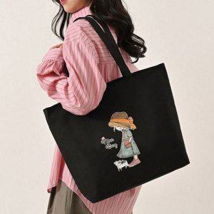 가방 데일리 캐주얼 숄더백 에코백 캔버스 여성 일러스트