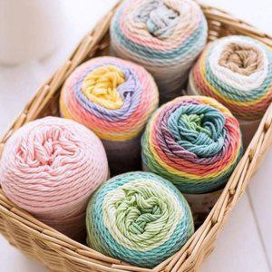 다채로운 니팅실 수공예 핸드메이드 뜨개 수세미 실 코바늘 털실