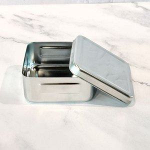 스테인레스 반찬통 싱글 용기 보관 휴대용 보존 사각형 스텐