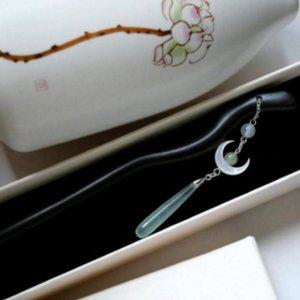 드롭 데일리 자개 비녀 핸드메이드 한복 초승달