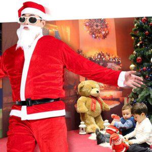 남녀공용 의상 파티 크리스마스 코스튬 벨벳 성인 산타복 축제