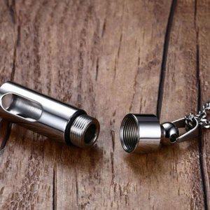 보관 휴대용 목걸이 스테인레스 약통 펜던트 방수