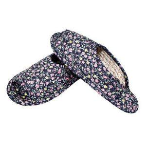 앞트임 덧신 실내화 꽃무늬 통풍 면 퀼팅 여성