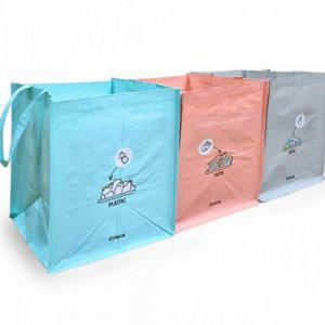 주방 재활용 분리수거함 타포린 실내 이동식 3종 대용량