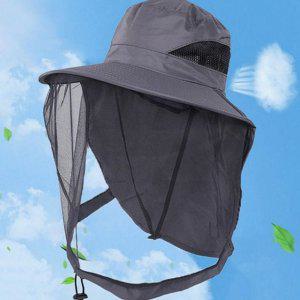 와이드챙 망사 사파리 야외 벙거지 넓은 활동 밀짚 모자