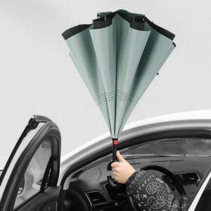 튼튼한 손잡이 자동 반전 장우산 방수 c형