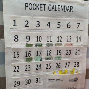 달력 용돈 수납 패브릭 포켓 벽걸이 인테리어