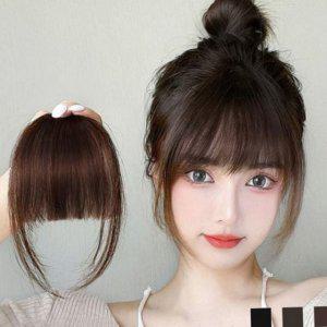 탑 내추럴 정수리 풀뱅 커버 클립 가발 앞머리 인모