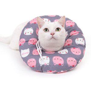 강아지 푹신한 넥카라 M 1P 수술 상처보호 목쿠션 깔대기 도넛 중성화