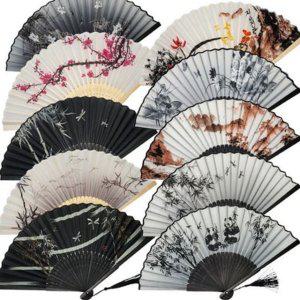 휴대용 전통 선물용 여름 부채 동양풍 대나무 디자인 접이식