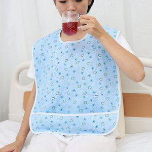 실버 간편 턱받이 일상용 성인용 주머니 식사용 노인 방수