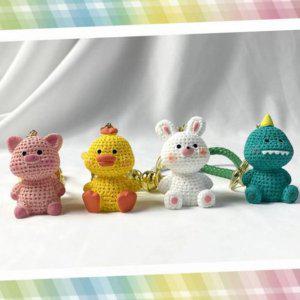 열쇠고리 키링 패션 귀여운 인형 니팅 토끼 동물 커플