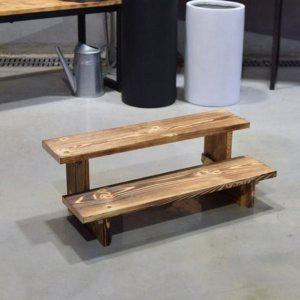 원목 거실화분 정리대 계단식 우드 받침대 스탠드 화분 2단