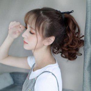 웨이브 가발 포니테일 내추럴웨이브 데일리 머리 묶음 리본