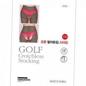 골프 스타킹 오픈 피부색 시스루 여성 15데니아