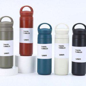 480ml 보온 휴대용 물병 스텐 손잡이 스테인레스 캠핑용 텀블러