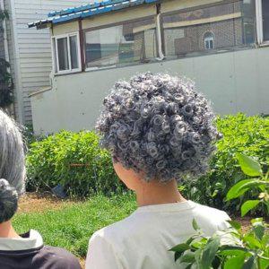 복고풍 곱슬머리 파티 할머니 곱슬 여성 가발 연극