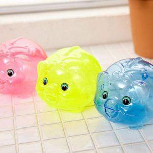 돼지 선물용 투명 플라스틱 어린이 저금통 동전