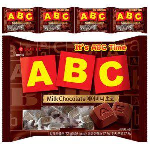 롯데 ABC초콜릿 ABC 초코 72g x 5개