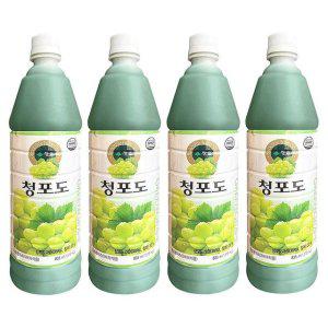 청솔 청포도 원액 음료 베이스 835ml x 4개