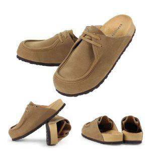 세련된 데일리 슬리퍼-베이지 신발처럼 편하게 신는 남성 가을 겨울 뮬
