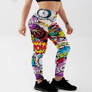3D 인쇄 레깅스 푸시 업 레깅스 스포츠 여성 피트니스 러닝 바지 만화 만화 게임 스타일 소녀 레깅스