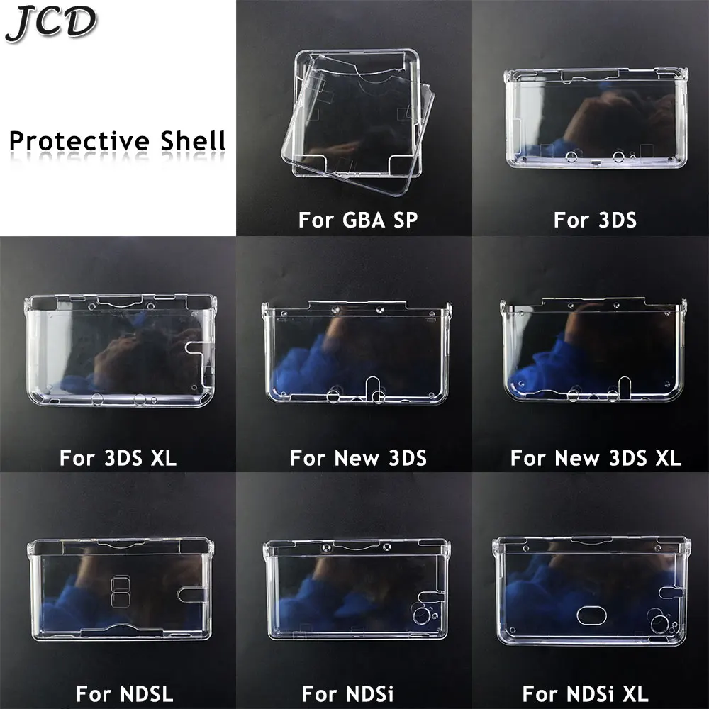 JCD 플라스틱 투명 크리스탈 보호 하드 쉘 스킨 케이스 커버 GBA SP NDSL DSI NDSi XL 3DS XL 새로운 3DS XL LL 콘솔