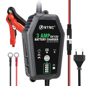 HTRC 6V 12V 3000mA 스마트 배터리 충전기 자동 세류 리튬 LiFePO4 납산 AGM 젤 배터리 자동차 오토바이 충전기